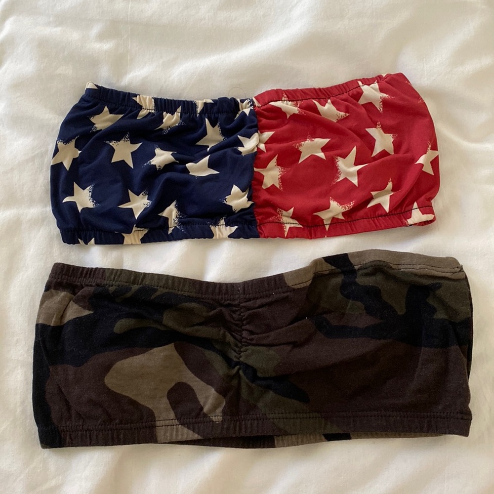🇺🇸 Bandeau tops - camo & american flag